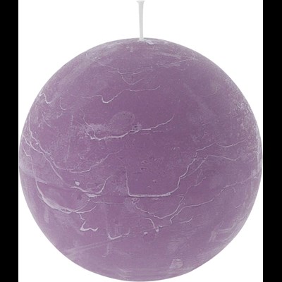 Raureifkerze Kugel violett 8 × 8 cm